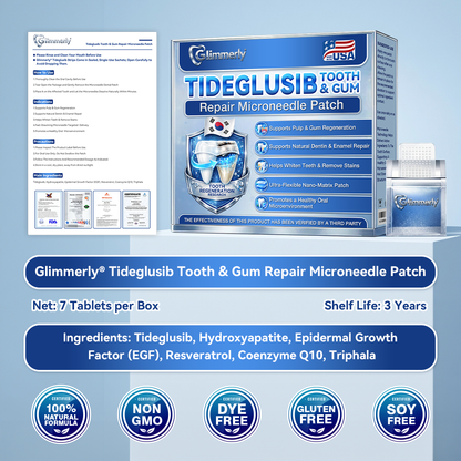 🦷𝐆𝐥𝐢𝐦𝐦𝐞𝐫𝐥𝐲®🏹🚀 𝐓𝐢𝐝𝐞𝐠𝐥𝐮𝐬𝐢𝐛 𝐓𝐨𝐨𝐭𝐡 & 𝐆𝐮𝐦 𝐑𝐞𝐩𝐚𝐢𝐫 𝐌𝐢𝐜𝐫𝐨𝐧𝐞𝐞𝐝𝐥𝐞 𝐏𝐚𝐭𝐜𝐡  | 𝐀𝐝𝐯𝐚𝐧𝐜𝐞𝐝 𝐒𝐭𝐞𝐦-𝐂𝐞𝐥𝐥 𝐀𝐜𝐭𝐢𝐯𝐚𝐭𝐢𝐨𝐧 𝐓𝐞𝐞𝐭𝐡 𝐒𝐭𝐫𝐢𝐩𝐬(🦷𝐑𝐞𝐛𝐮𝐢𝐥𝐝 𝐄𝐧𝐚𝐦𝐞𝐥 & 𝐃𝐞𝐧𝐭𝐢𝐧 • 𝐒𝐭𝐫𝐞𝐧𝐠𝐭𝐡𝐞𝐧 𝐆𝐮𝐦𝐬 • 𝐄𝐫𝐚𝐝𝐢𝐜𝐚𝐭𝐞 𝐓𝐚𝐫𝐭𝐚𝐫 & 𝐎𝐝𝐨𝐫 • 𝐒𝐭𝐨𝐩 𝐓𝐨𝐨𝐭𝐡 𝐒𝐞𝐧𝐬𝐢𝐭𝐢𝐯𝐢𝐭𝐲)