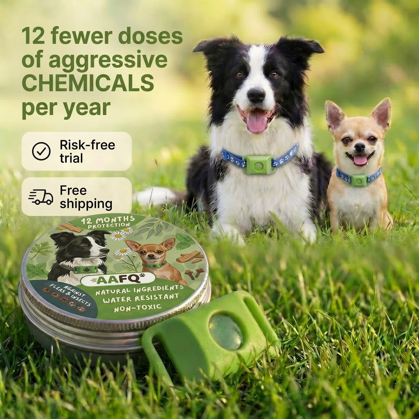 🛡️AAFQ™ pendant – Provides your dog with 12 months of natural protection.
