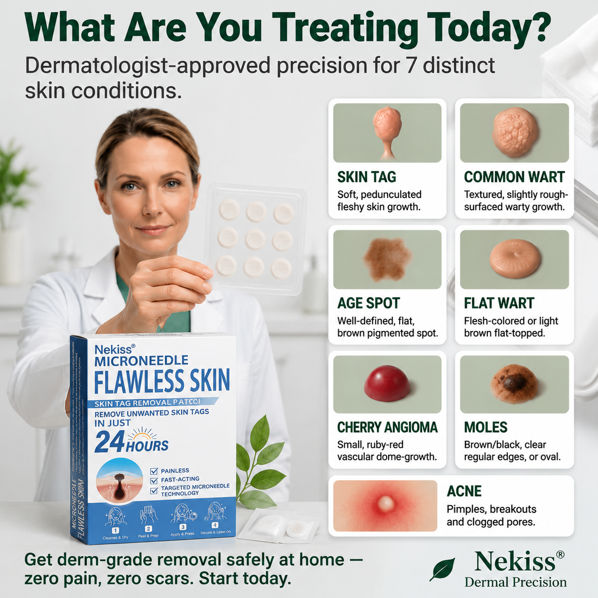 🎁 𝐎𝐟𝐟𝐢𝐜𝐢𝐚𝐥 𝐒𝐭𝐨𝐫𝐞 | 𝑵𝐞𝒌𝐢𝐬𝐬® 🌿 𝐁𝐨𝐭𝐚𝐧𝐢𝐜𝐚𝐥 𝐌𝐢𝐜𝐫𝐨𝐧𝐞𝐞𝐝𝐥𝐞 𝐇𝐲𝐝𝐫𝐨𝐜𝐨𝐥𝐥𝐨𝐢𝐝 𝐏𝐚𝐭𝐜𝐡 (𝐅𝐨𝐫 𝐒𝐤𝐢𝐧 𝐓𝐚𝐠𝐬, 𝐒𝐦𝐚𝐥𝐥 𝐒𝐤𝐢𝐧 𝐆𝐫𝐨𝐰𝐭𝐡𝐬, 𝐖𝐚𝐫𝐭𝐬, 𝐌𝐨𝐥𝐞𝐬, 𝐀𝐠𝐞 𝐒𝐩𝐨𝐭𝐬 & 𝐏𝐢𝐠𝐦𝐞𝐧𝐭𝐚𝐭𝐢𝐨𝐧 𝐂𝐨𝐧𝐜𝐞𝐫𝐧𝐬)