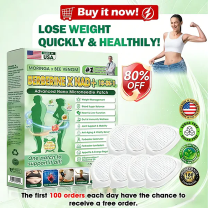 🧑‍⚕️🩺 Moringa · Berberine × NAD+ 𝟏𝟎-𝐢𝐧-𝟏 𝐀𝐝𝐯𝐚𝐧𝐜𝐞𝐝 𝐍𝐚𝐧𝐨 𝐌𝐢𝐜𝐫𝐨𝐧𝐞𝐞𝐝𝐥𝐞 𝐏𝐚𝐭𝐜𝐡 — 𝐎𝐧𝐜𝐞 𝐃𝐚𝐢𝐥𝐲, 𝐕𝐢𝐬𝐢𝐛𝐥𝐞 𝐑𝐞𝐬𝐮𝐥𝐭𝐬 𝐢𝐧 𝟕 𝐃𝐚𝐲𝐬
